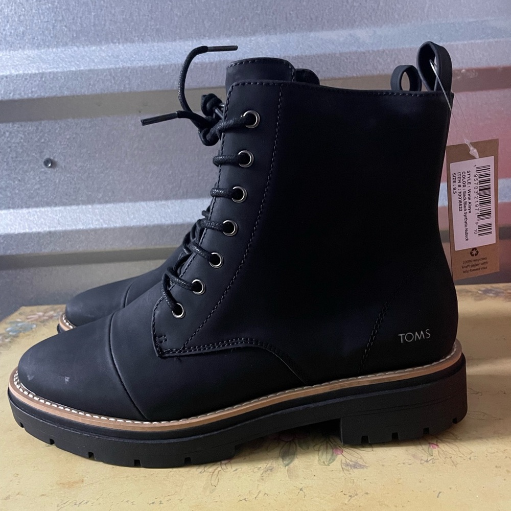 TOMS Black Combat Boots